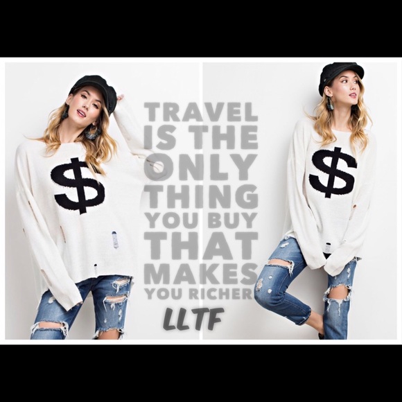 Distressed Soft $ Sweater - Picture 4 of 8